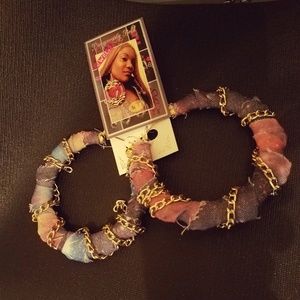 ☆ SALE of the day! Galaxy fabric bamboo earrings